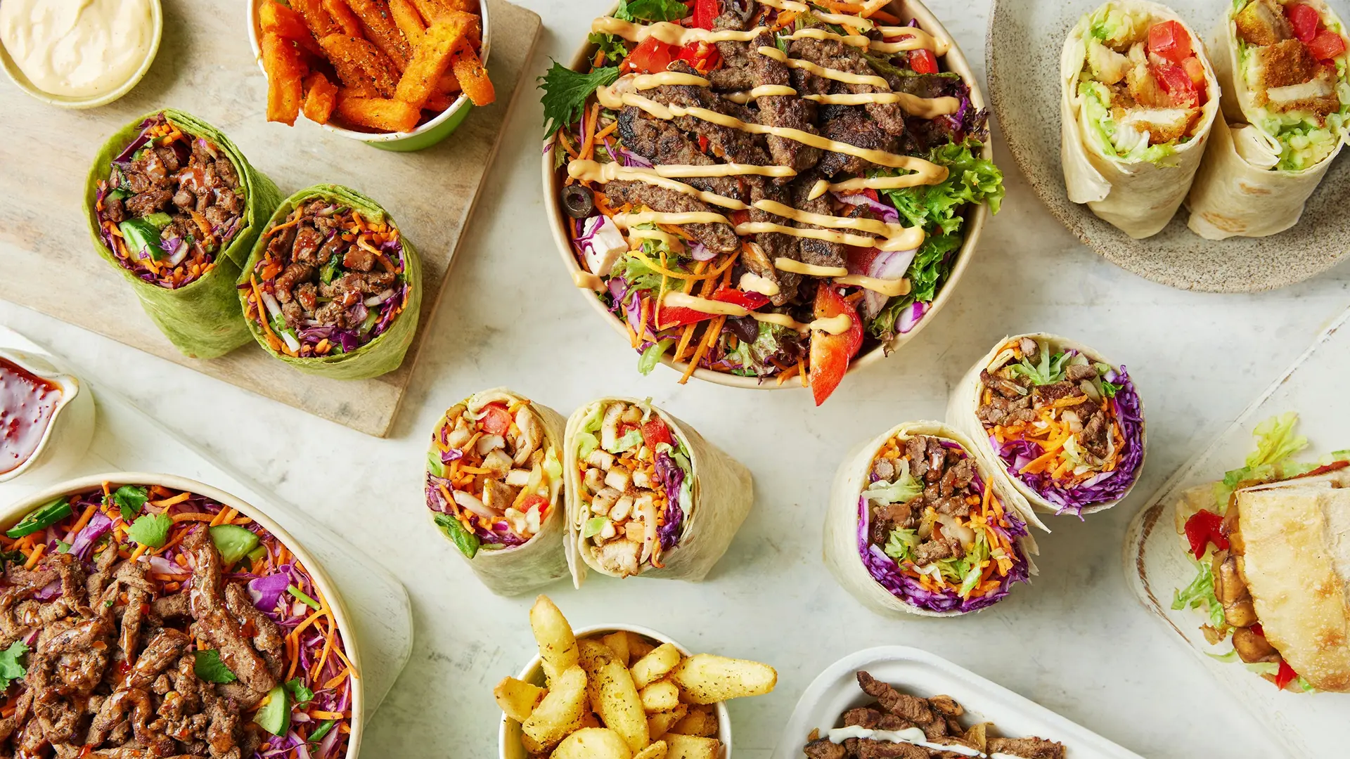 Fresh wraps and healthy food